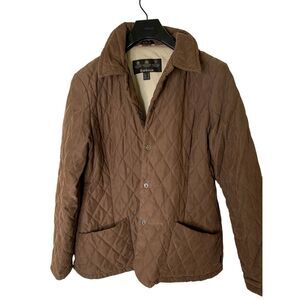 Barbour quilted jacket brown women's size 10